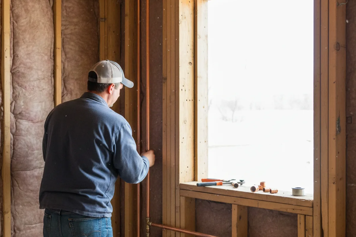 Licensed plumber running new copper supply lines in a Okahumpka home