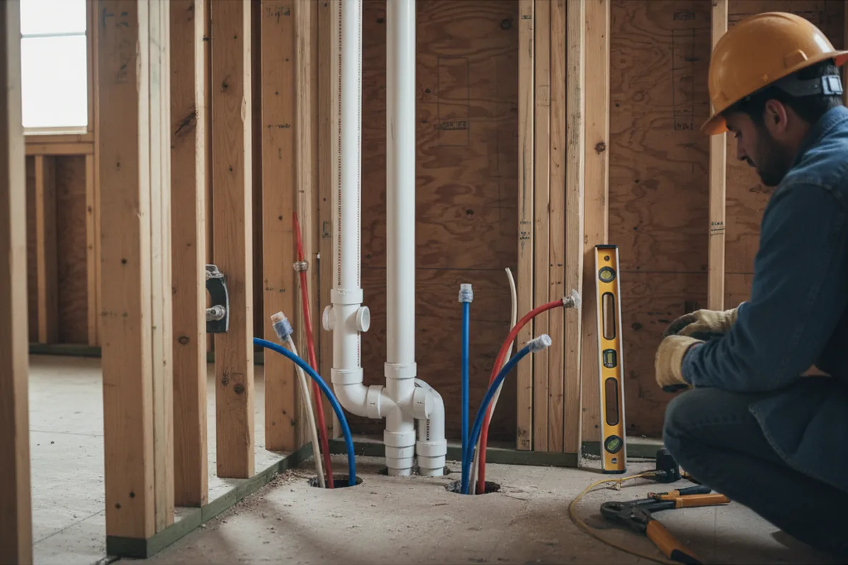 Drain and supply rough-in during Leak Detection in Okahumpka